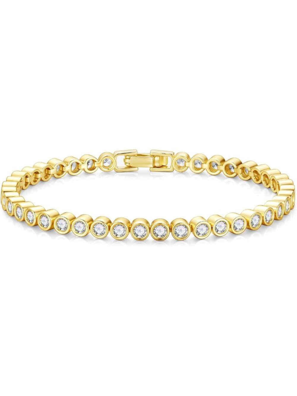 Elegant 14K Gold-Plated Tennis Bracelet for Women, 3mm CZ Sparkling Jewelry